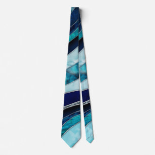 Cravate Vagues - Mixte Media Blue Abstrait