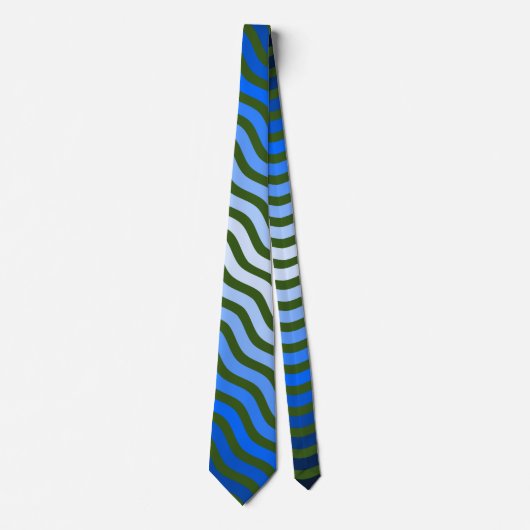 Cravate Vagues motif -01 D Green BG (Devant)