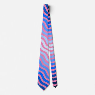 Cravate Vagues motif -01 Pink BG