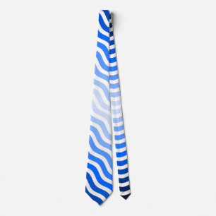 Cravate Vagues motif -01 White BG
