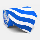 Cravate Vagues motif -01 White BG (Roulé)
