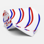 Cravate Vagues Rouge Blanc et Bleu (Roulé)