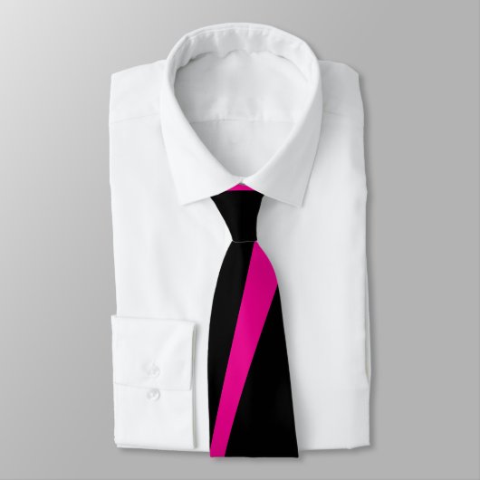 Cravate Vagues simples 2 en Magenta et noir (Attaché)