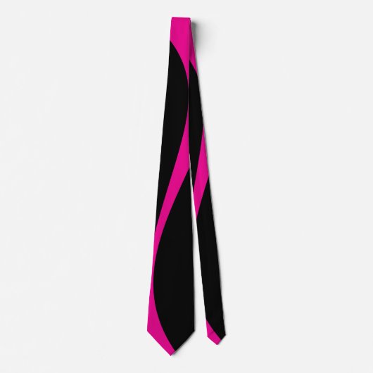 Cravate Vagues simples 2 en Magenta et noir (Devant)