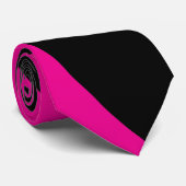 Cravate Vagues simples 2 en Magenta et noir (Roulé)