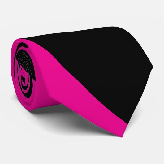 Cravate Vagues simples 2 en Magenta et noir (Roulé)