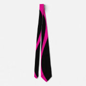 Cravate Vagues simples 2 en Magenta et noir (Dos)
