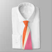 Cravate Vagues simples 2 en rose, orange et crème (Attaché)