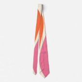 Cravate Vagues simples 2 en rose, orange et crème (Dos)