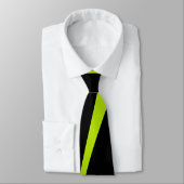 Cravate Vagues simples 2 en vert citron et noir (Attaché)
