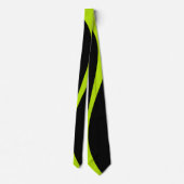 Cravate Vagues simples 2 en vert citron et noir (Dos)
