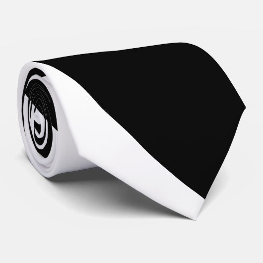 Cravate Vagues simples 2 - Noir et blanc (Roulé)