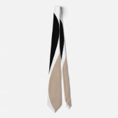 Cravate Vagues simples 2 - Taupe, noir et blanc (Devant)
