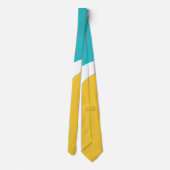 Cravate Vagues simples 3 - Turquoise et Jaune (Dos)