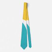 Cravate Vagues simples 4 - Turquoise et Jaune (Devant)