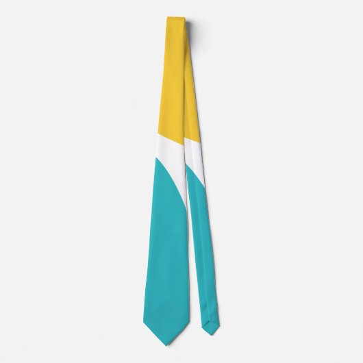 Cravate Vagues simples 4 - Turquoise et Jaune (Devant)