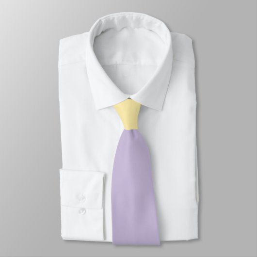 Cravate Vagues simples en jaune pastel et violet (Attaché)
