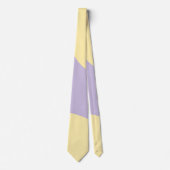 Cravate Vagues simples en jaune pastel et violet (Devant)