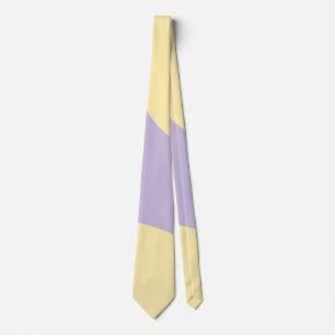 Cravate Vagues simples en jaune pastel et violet