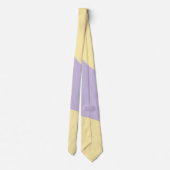 Cravate Vagues simples en jaune pastel et violet (Dos)