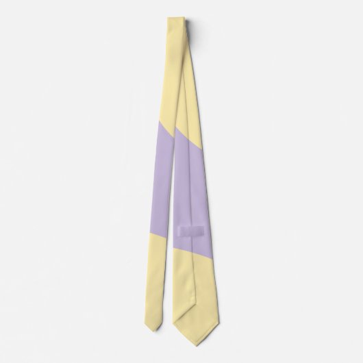 Cravate Vagues simples en jaune pastel et violet (Dos)