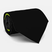 Cravate Vagues simples en vert citron (Roulé)