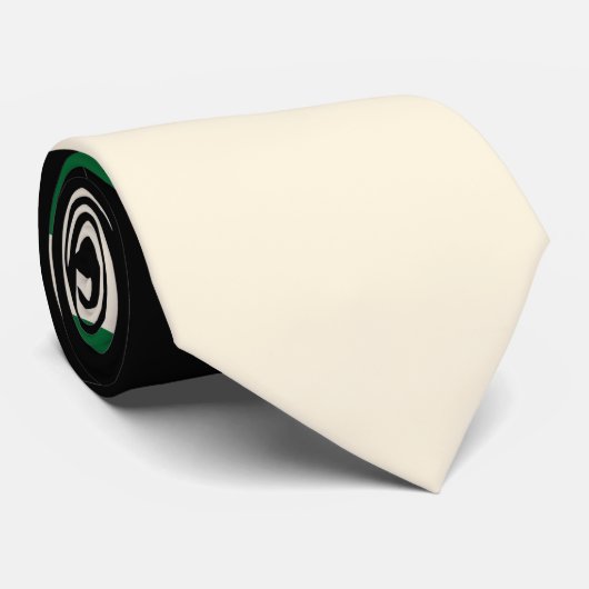 Cravate Vagues simples - vert, crème et noir (Roulé)