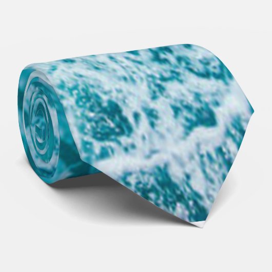 Cravate Vagues tropicales de l'océan bleu (Roulé)