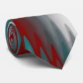 Cravate vagues turquoises de gris bordeaux (Roulé)