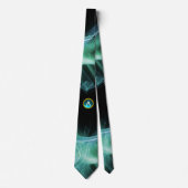 CRAVATE VAGUES VERTES TURQUOISES DE FRACTALE, REMOUS, (Devant)
