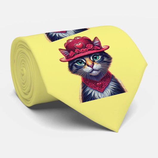 Cravate Valentine Casquette Kitty (Roulé)