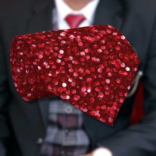 Cravate Valentine Classique Tendance Rouge Pailleté