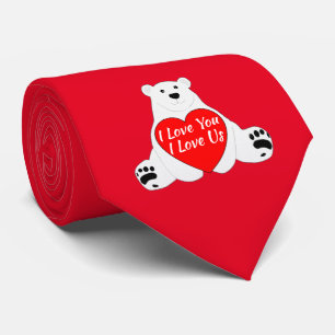 Cravate Valentine Ours Tenant Un Coeur