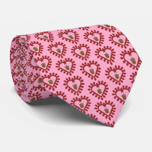 Cravate Valentines Day Love Heart Acorn Patterned