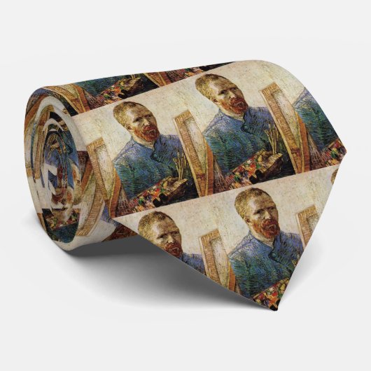 Cravate Van Gogh Autoportrait devant Easel (Roulé)