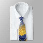 Cravate Van Gogh Style Cypress Dusk Midnight Moon Fine Art (Attaché)