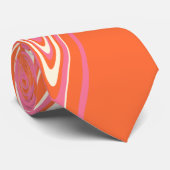 Cravate Varé - rose, orange et crème (Roulé)