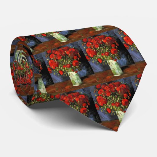Cravate Vase avec des pavots rouges par Vincent van Gogh (Roulé)