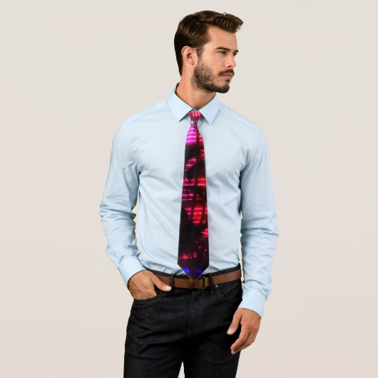 Cravate Vegas Flamingo night lights Neck Tie (En situation)