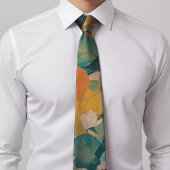 Cravate végétale verte et jaune