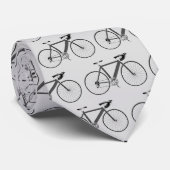 Cravate Vélo noir sur gris (Roulé)