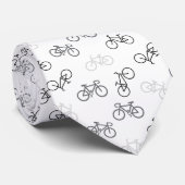 Cravate Vélos noirs et gris (Roulé)