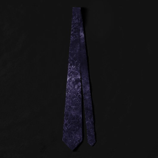 Cravate Velvety Midnight Damask | Indigo Purple Grunge