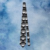 Cravate Ventilateur Art déco blanc Motif noir