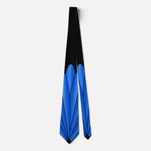 Cravate Ventilateur Art déco Design Bleu profond (Devant)