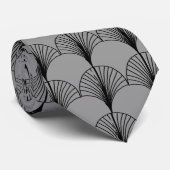 Cravate Ventilateurs gris et noirs (Roulé)