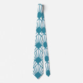 Cravate Ventilateurs Turquoises Art déco (Devant)