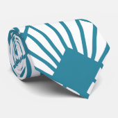 Cravate Ventilateurs Turquoises Art déco (Roulé)