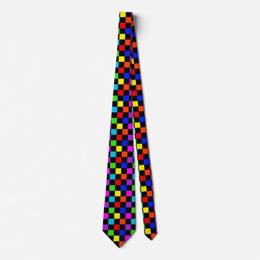 Cravate Vérificateur néon multicolore (Devant)
