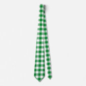 Cravate Vérifications de buffle vert blanc moderne à carre (Devant)
